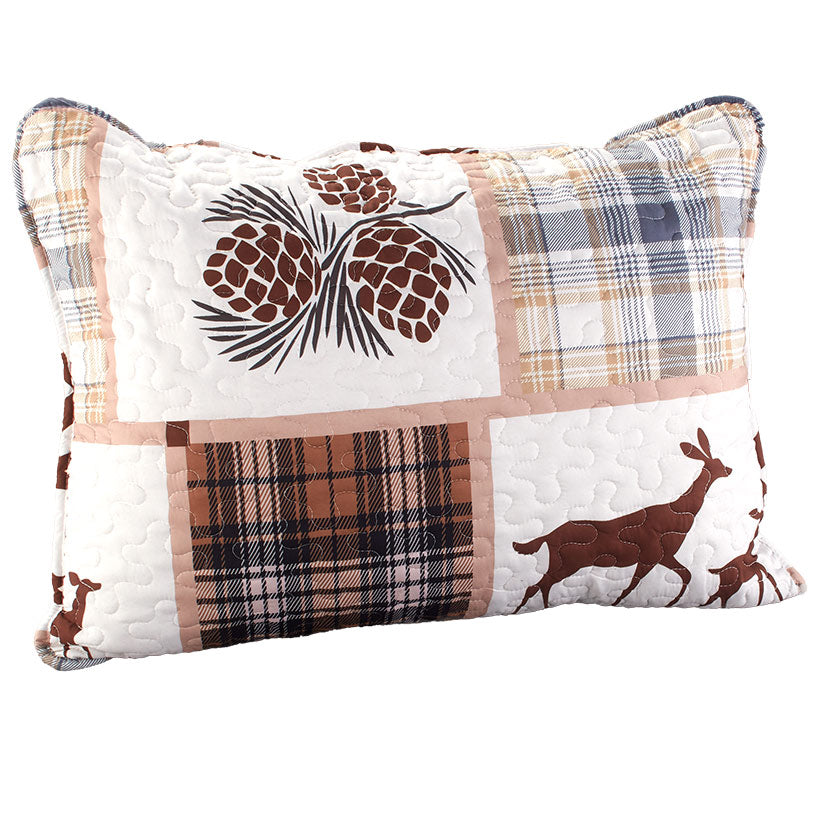 Lodge Plaid Quilted Accent Pillow or Sham