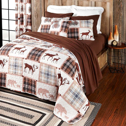 Lodge Plaid Quilted Accent Pillow or Sham