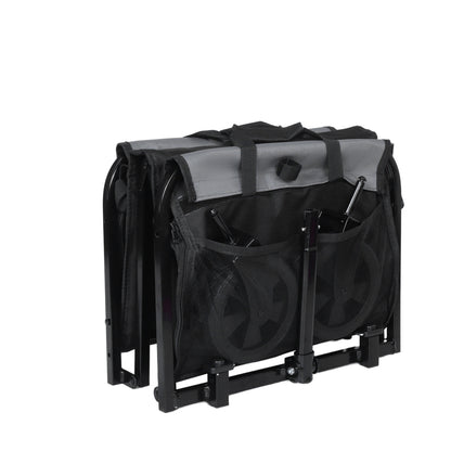Collapsible Wagon with Wheels - 3 in 1 Lightweight Utility Camping Wagons Carts Foldable with 220lbs Weight Capacity, Cup Holders, for Pet Riding, Groceries, Camping, Shopping (Black) - image 13