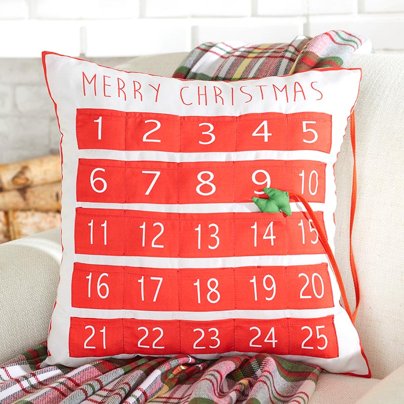 Advent Countdown to Christmas Accent Pillow
