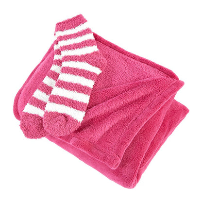 Cozy Plush Throw with Socks Gift Sets