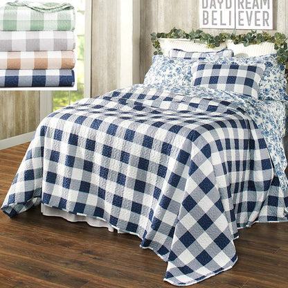 Buffalo Check Quilted Bedspread