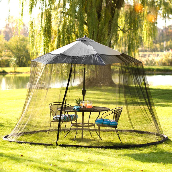 jobar 11 foot misquito screen for patio umbrella Patio Umbrella Bug Screen W/Zipper Opening And Polyester Netting