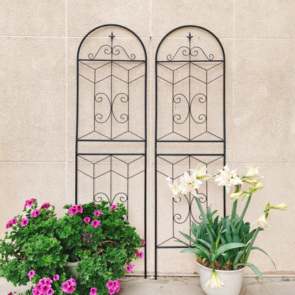 2 Pack Metal Garden Trellis 71" x 19.7" Rustproof Trellis for Climbing Plants Outdoor Flower Support Black - image 7