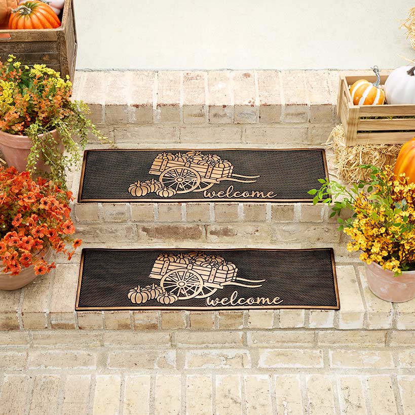 Welcome Garden Wagon Rubber Doormat or Set of 2 Rubber Stair Treads#select-item_set-of-2-stair-treads