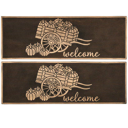 Welcome Garden Wagon Rubber Doormat or Set of 2 Rubber Stair Treads