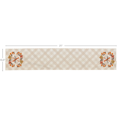 Personalized Autumn Wreath Table Runner