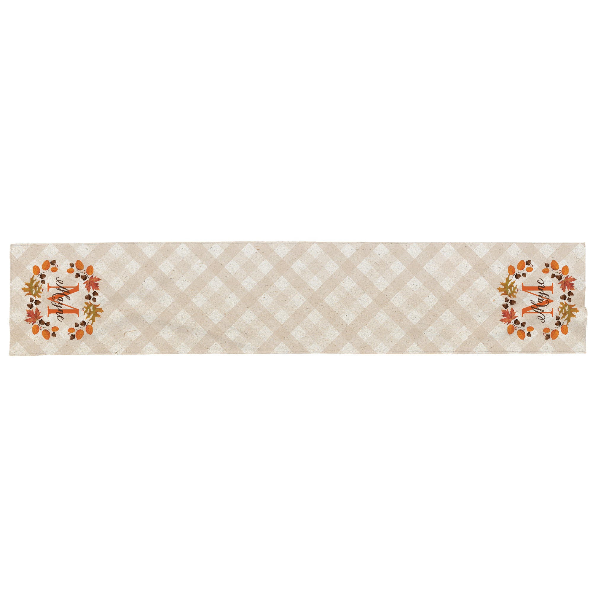 Personalized Autumn Wreath Table Runner