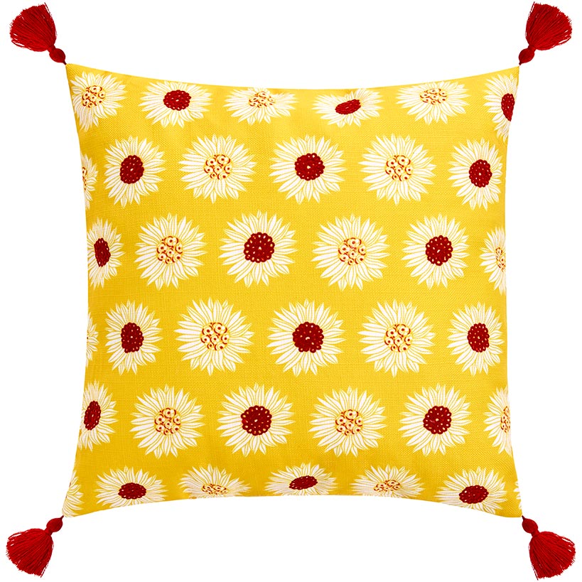 Sunflower Embroidered Decorative Pillow
