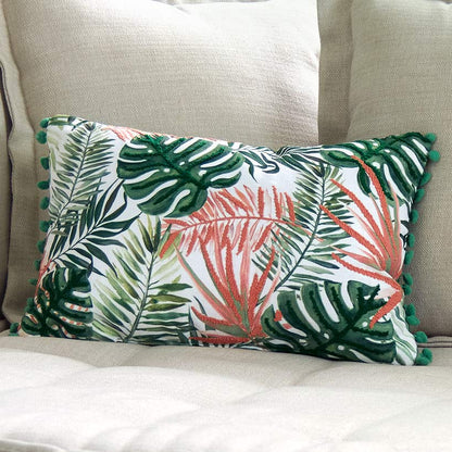 Tropical Embroidered Decorative Pillow