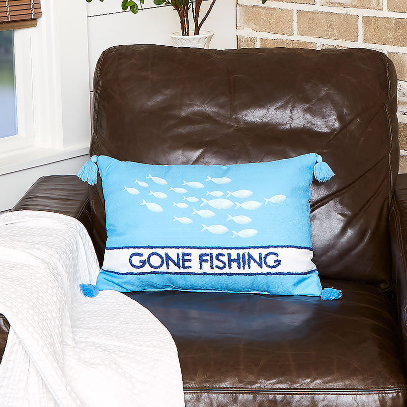 Gone to the Lake Embroidered Decorative Pillow#select-pillow_gone-fishing