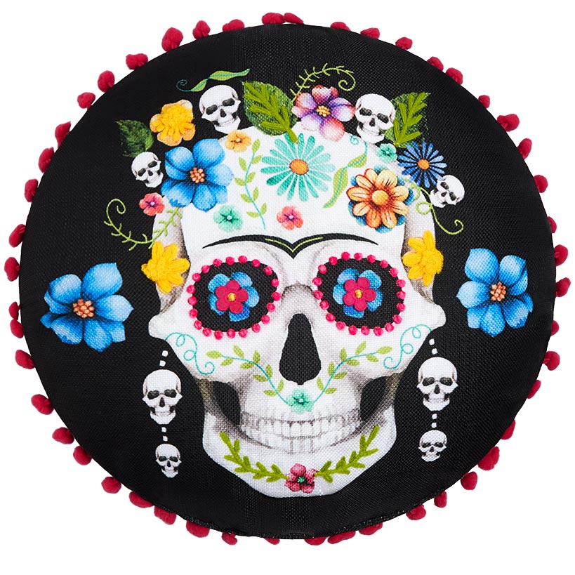 Halloween Ghost or Dia de Los Muertos Shaped Decorative Pillow