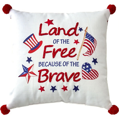 Americana Embroidered Accent Pillow