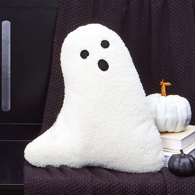 Halloween Ghost or Dia de Los Muertos Shaped Decorative Pillow