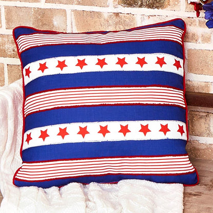 Americana Gnome Embroidered Decorative Pillow