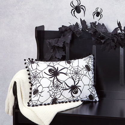 Spiderweb Embroidered Accent Pillows