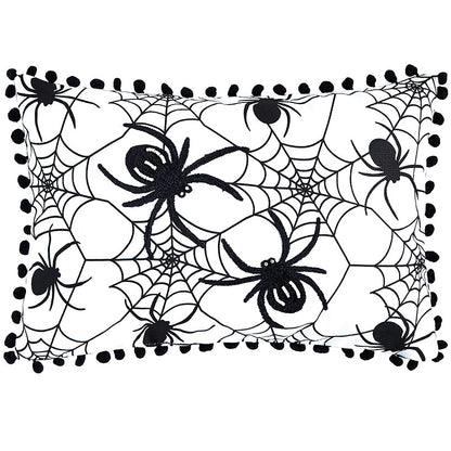 Spiderweb Embroidered Accent Pillows