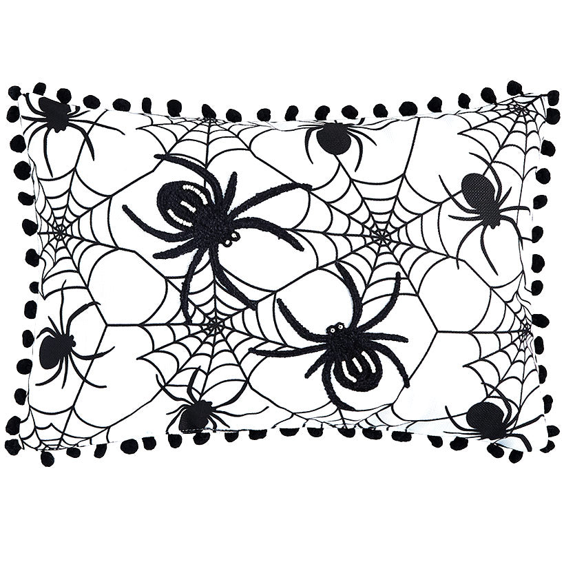 Spiderweb Embroidered Accent Pillows