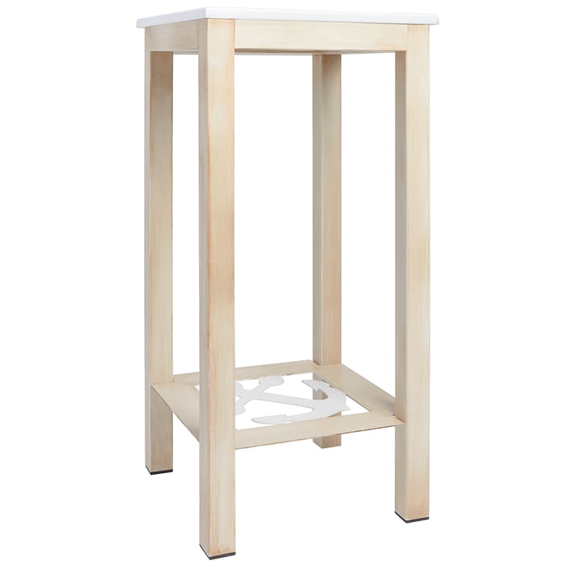 Nautical Accent Wooden End Tables - Anchor or Wheel Design