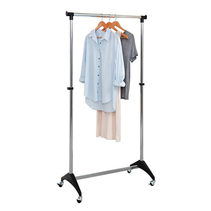Adjustable Chrome Rolling Garment Rack