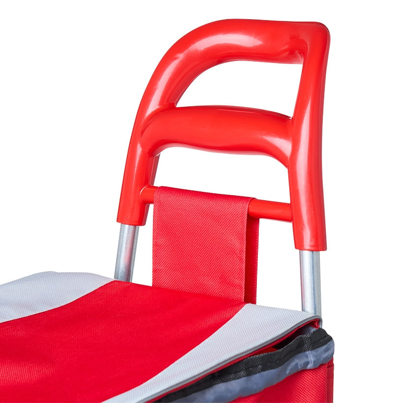 Alpine Cuisine Shopping Cart with Bag and Wheels#select-color_red