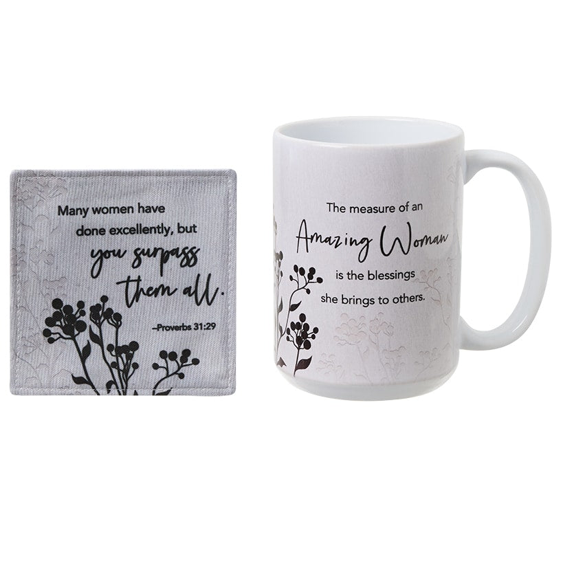 Amazing Woman Gifts for Her - Utensil Holder or Mug & Coaster Set