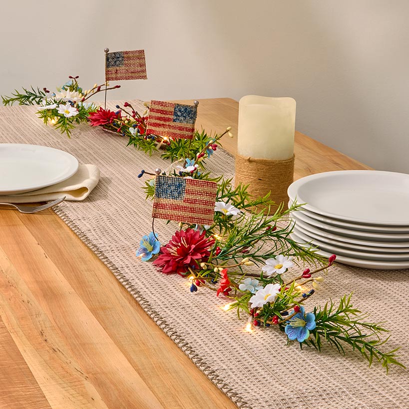 Americana Floral Swag Garland Collection