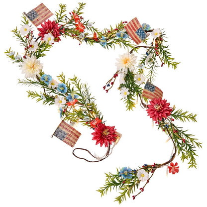Americana Floral Swag Garland Collection