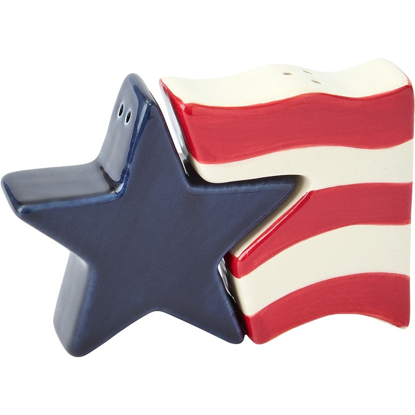 Americana Patriotic Shaped Salt and Pepper Shakers Set