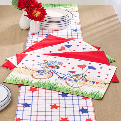 Americana Bicycle Set of 4 Placemats or Table Runner