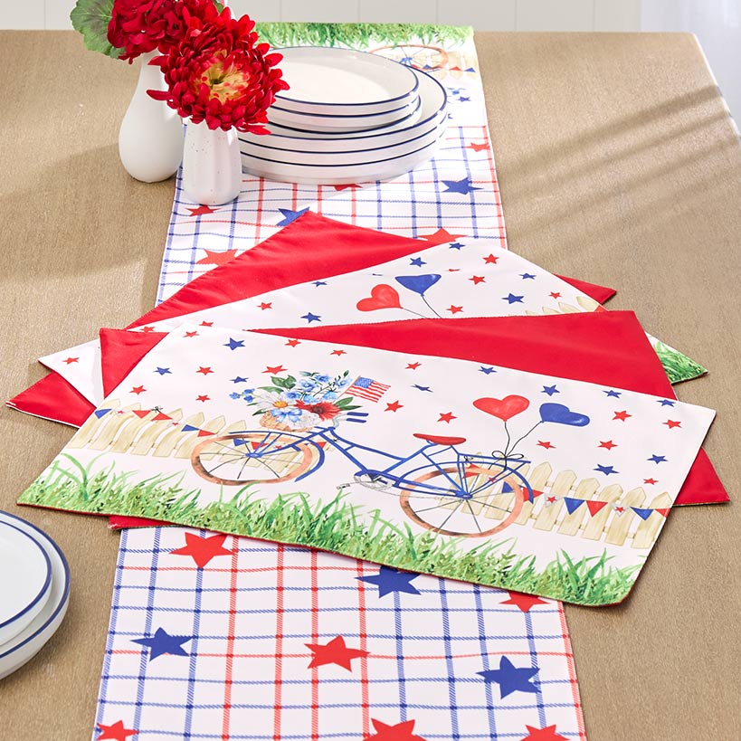 Americana Bicycle Set of 4 Placemats or Table Runner#select-item_