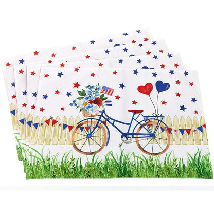 Americana Bicycle Set of 4 Placemats or Table Runner