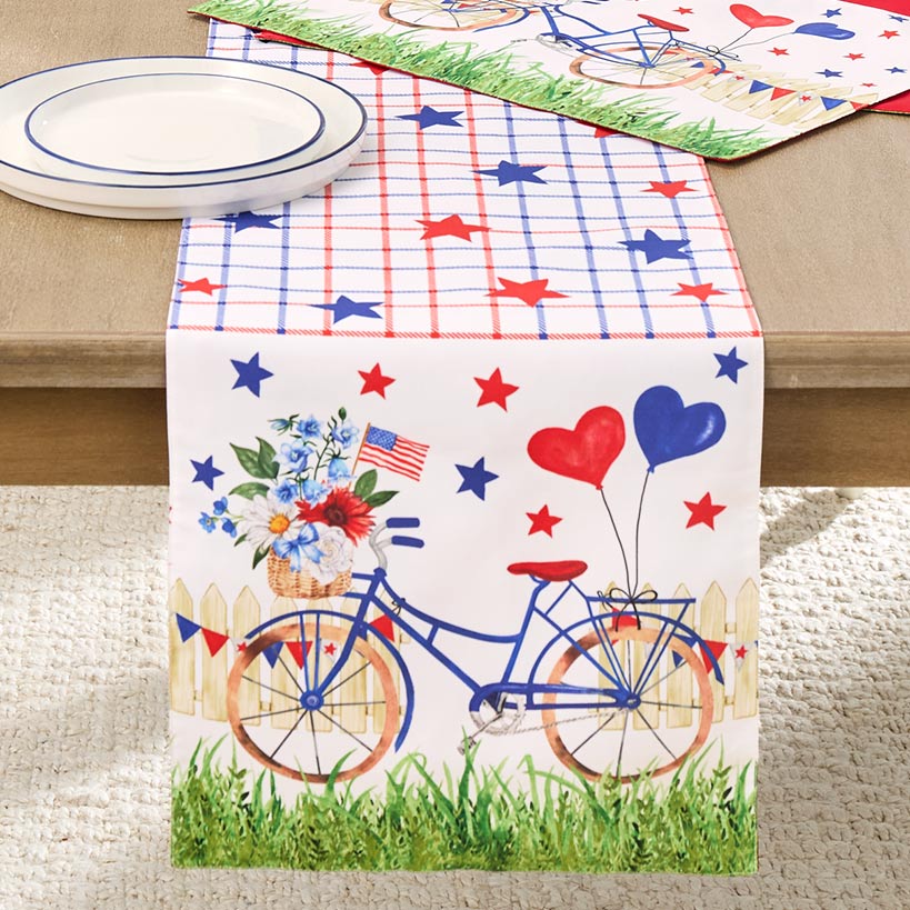Americana Bicycle Set of 4 Placemats or Table Runner#select-item_table-runner