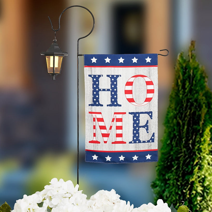 Americana Flag with Solar Lighted Flag Stake Set