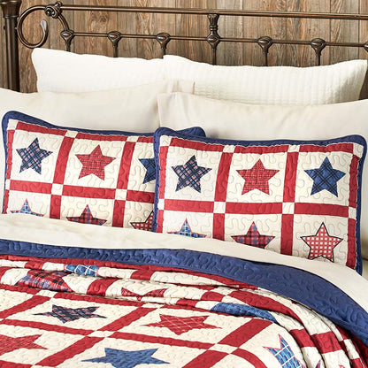 Americana Plaid Star Sham