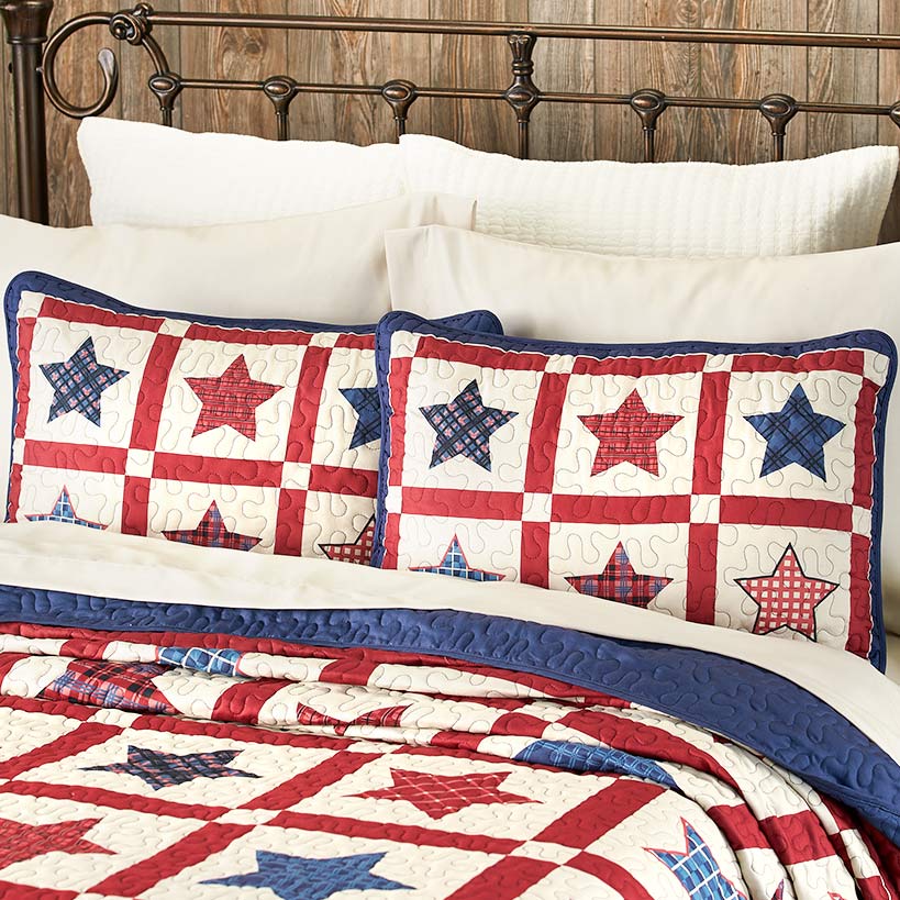 Americana Plaid Star Sham