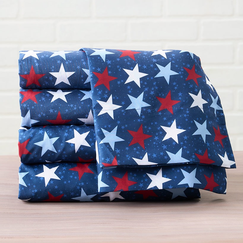 Americana Stars and Stripes Ultra-Soft 4-Pc. Sheet Set, Full/Queen or King#select-design_dancing-stars