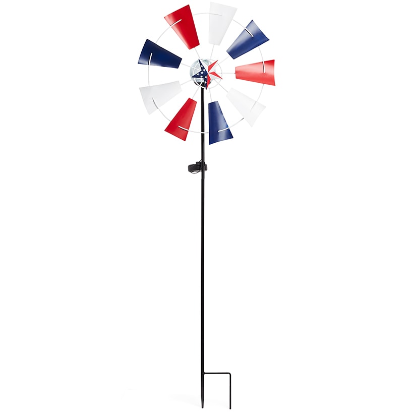 Americana Solar Country Windmill Windspinner Stake