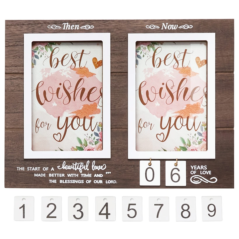 Anniversary Then And Now Photo Frame With 4" x 6" Frame