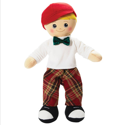 Personalized Boy Rag Doll With Christmas Plaid Outfit