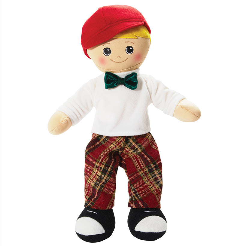 Personalized Boy Rag Doll With Christmas Plaid Outfit