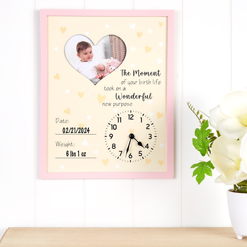 Baby Is Born Frame - Custom Newborn Keepsake#select-color_pink