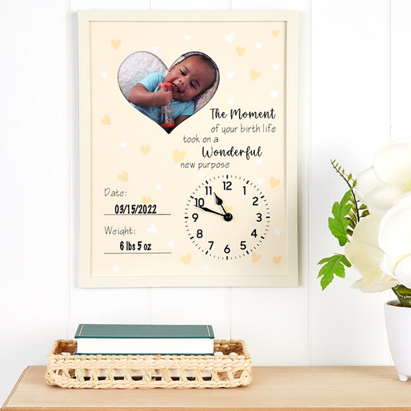Baby Is Born Frame - Custom Newborn Keepsake#select-color_white