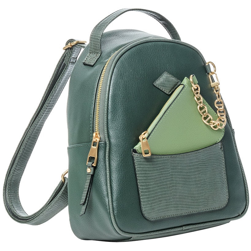 Women's Faux Leather Backpack with Detachable Coin Purse