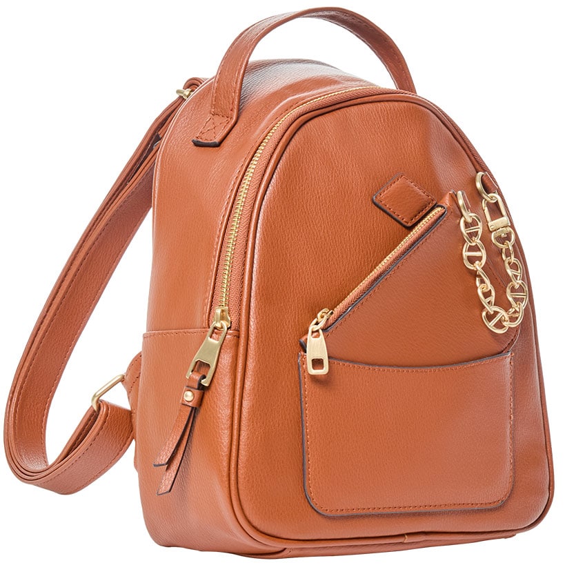 Women's Faux Leather Backpack with Detachable Coin Purse