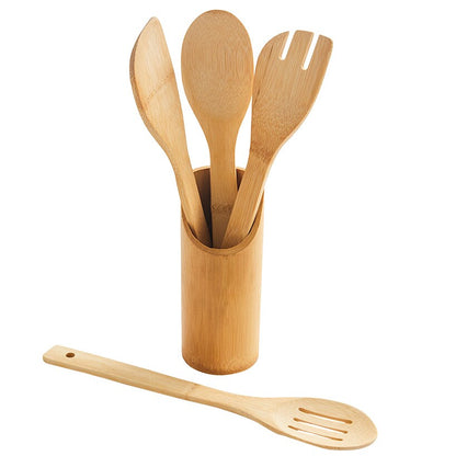 Kitchen Utensil Set in Bamboo with Matching Crock