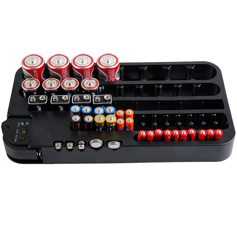 Battery Storage Container with Tester Checker