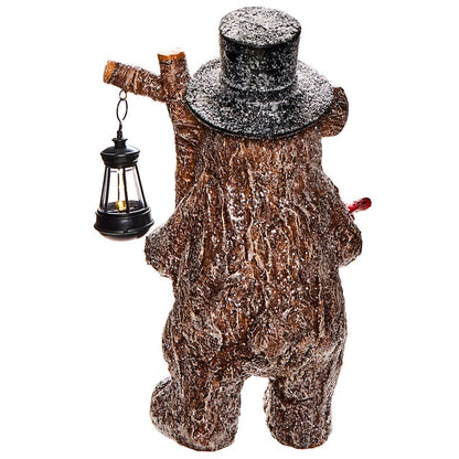 Bear Statue with Solar Lantern
