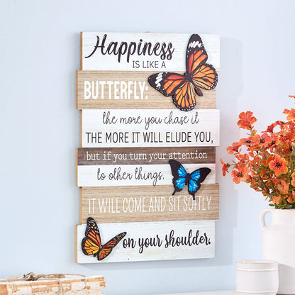 Vibrant Butterfly Sentiment Hanging Sign or Block Signs