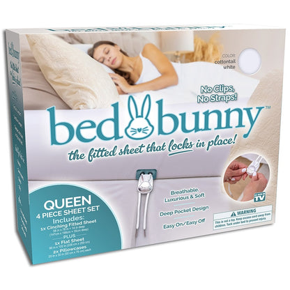 Bed Bunny™ Fitted Queen Sheet Set, Soft, Anti-Wrinkle, Stain Resistant